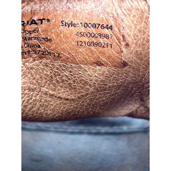 Ariat Womens Brown Leather Slingback Sandals With Laser Cut Design & Wooden Wedg - Picture 9 of 9